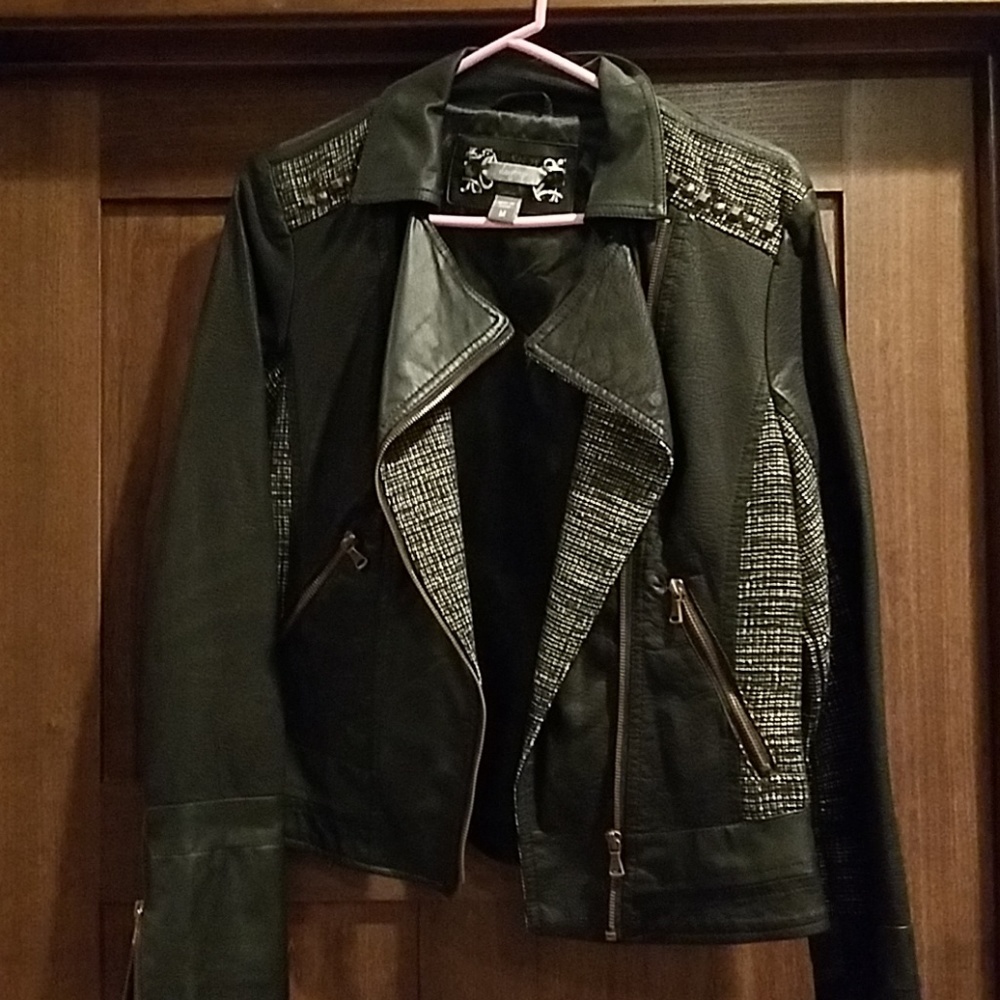 Black Faux Leather Jacket size medium - Picture 1 of 4